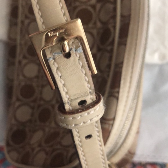 Vintage Salvatore Ferragamo Gancini Print Canvas Mini Shoulder Bag - Picture 8 of 13